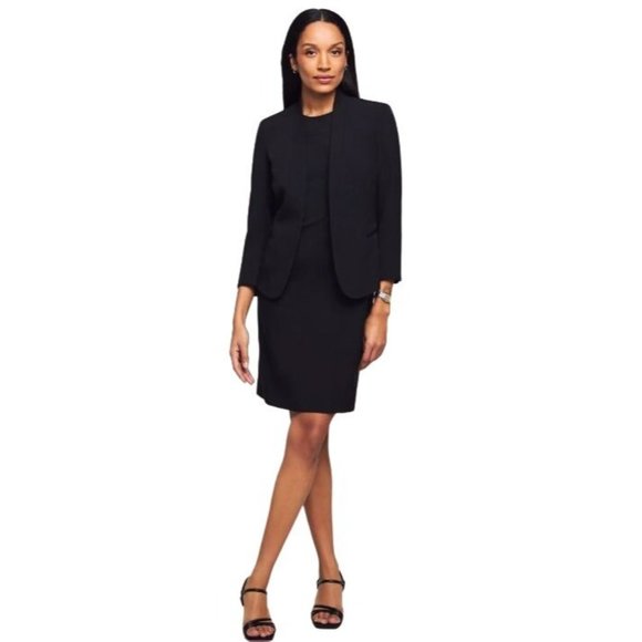 Anne Klein Women's Executive Two Piece Black Jacket And Dress Sz 6 B2-04 - Picture 1 of 16